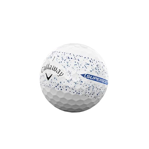 Callaway 2025 SuperSoft Splatter Golf Ball #1-#4 12-Ball Pack White/Blue