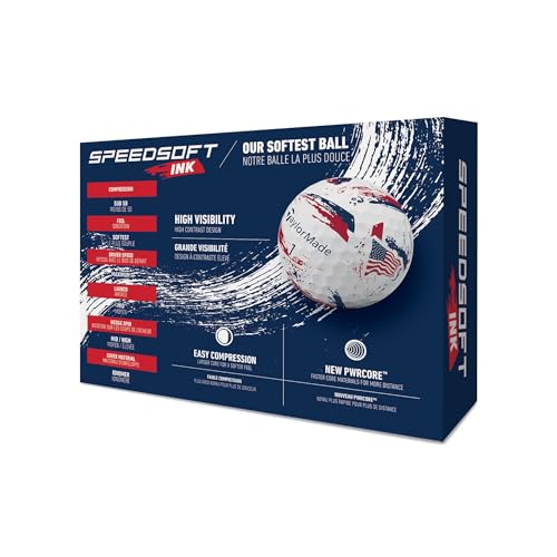 TaylorMade Speed Soft INK USA Golf Balls #1-#4 12-Ball Pack White