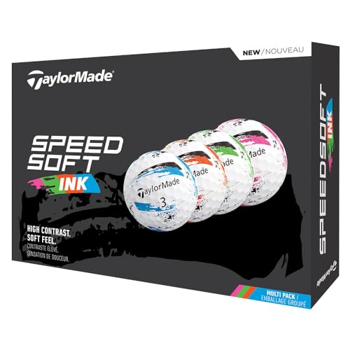 TaylorMade 2025 SpeedSoft Ink Golf Balls #1-#4 12-Ball Pack Multi