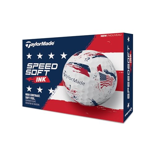 TaylorMade Speed Soft INK USA Golf Balls #1-#4 12-Ball Pack White