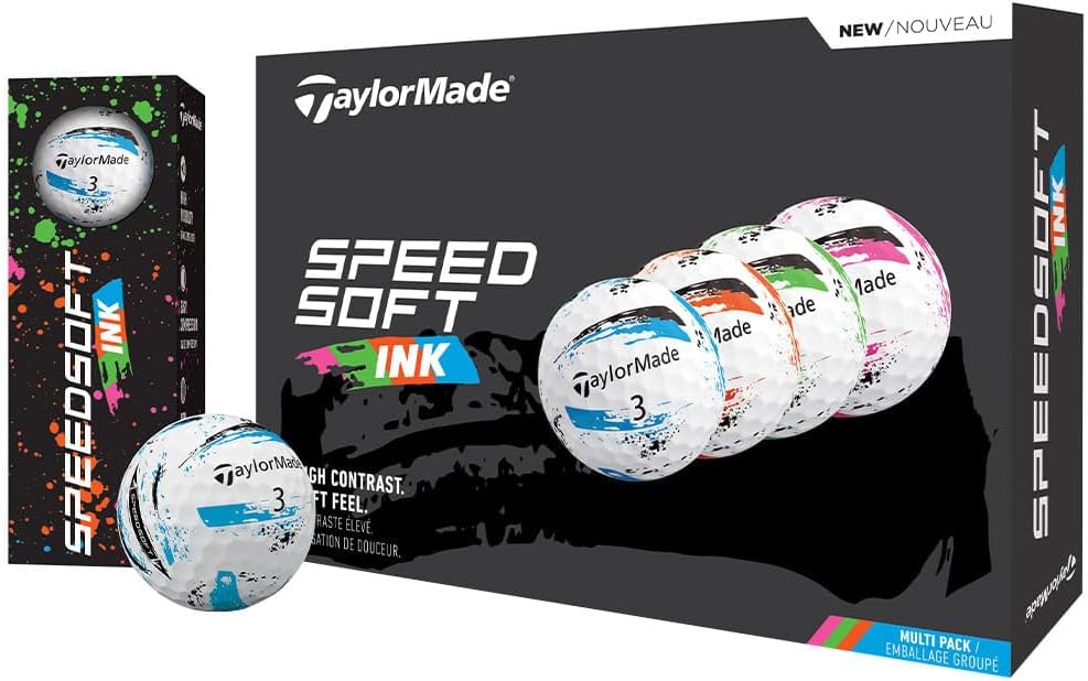 TaylorMade 2025 SpeedSoft Ink Golf Balls #1-#4 12-Ball Pack Multi