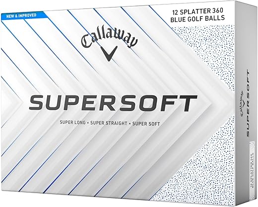 Callaway 2025 SuperSoft Splatter Golf Ball #1-#4 12-Ball Pack White/Blue Callaway 2025 SuperSoft Splatter Golf Ball #1-#4 12-Ball Pack White/Blue
