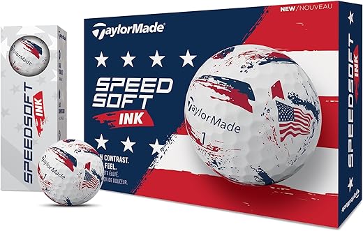 TaylorMade Speed Soft INK USA Golf Balls #1-#4 12-Ball Pack White TaylorMade Speed Soft INK USA Golf Balls #1-#4 12-Ball Pack White