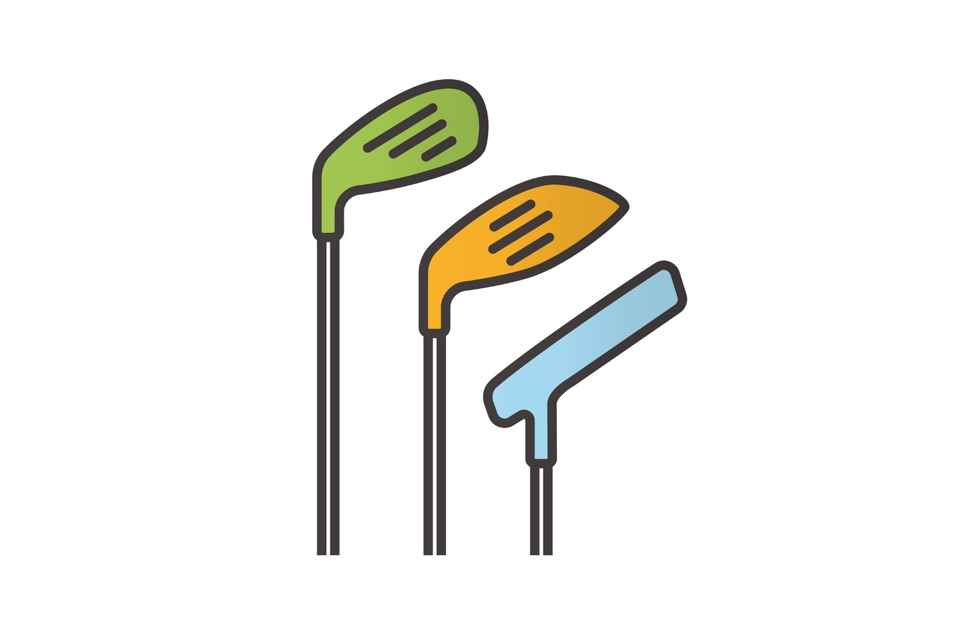 Golf Clubs Color Icon Graphic