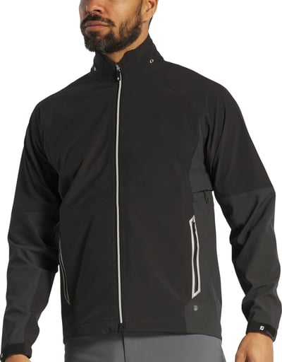 FootJoy HydroTour Men's Golf Rain Jacket - Black - Black, Size: Medium