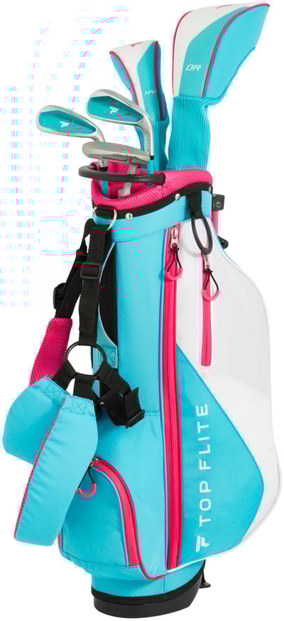 Top Flite Youth 8-Piece Golf Set Ages 5-8 RH Teal/Pink