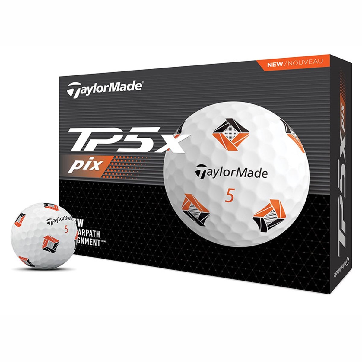 TaylorMade TP5x PIX 2024 White Golf Balls - 12 Pack