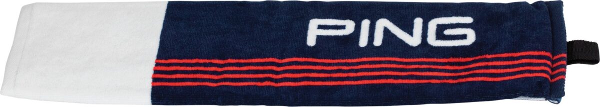 21PNGUTRFLDTWLBLCACC_Red_White_Blue_is PING Tri-Fold Towel