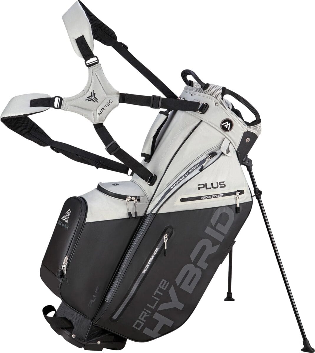 23BGXUDRLTHYBRDPLBAG_Grey_Black_is BIG MAX Dri Lite Hybrid Plus Stand Bag