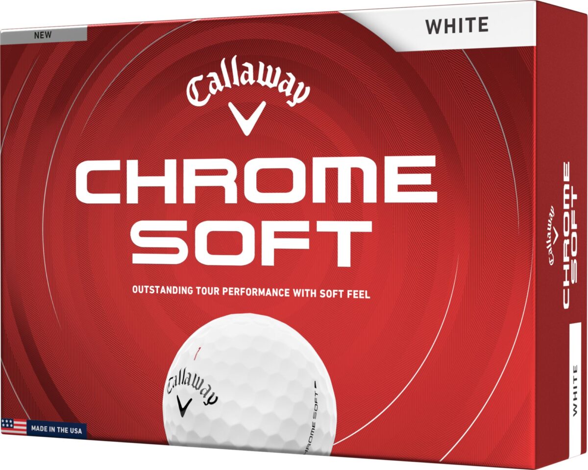25CALUGOLF2026CHRMFVC_White_is Callaway Chrome Soft Golf Balls