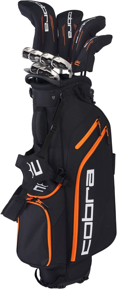 25CBRMCBRMNSXLSTSSET_Black_Orange_is Cobra 2025 XL 16-Piece Stand Bag Complete Set