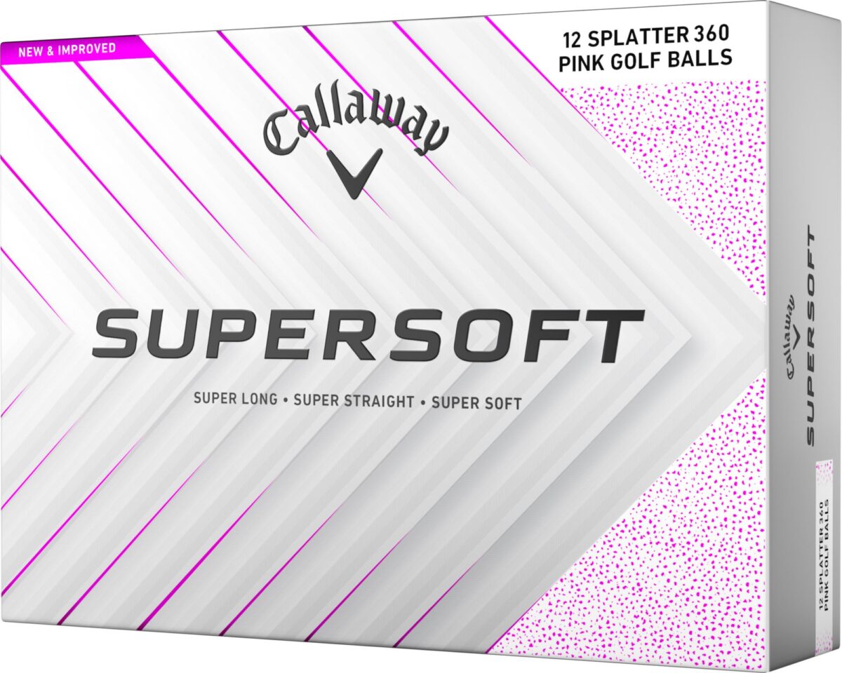 25CWYU2025SPRSFTSGBL_White_Pink_is Callaway Supersoft Splatter Golf Balls