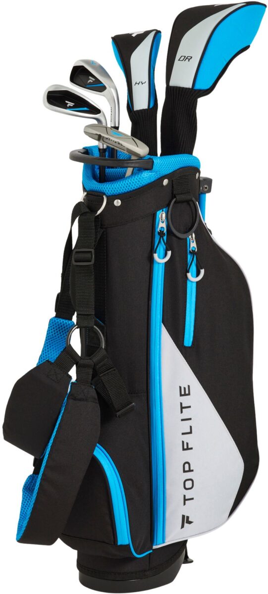 25TFLBTF25JR58BLKSET_Black_Blue_is Top Flite Youth 8-Piece Complete Set