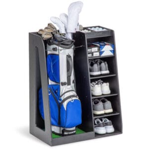 GoSports Premium Wooden Golf Bag Organizer and Storage Rack